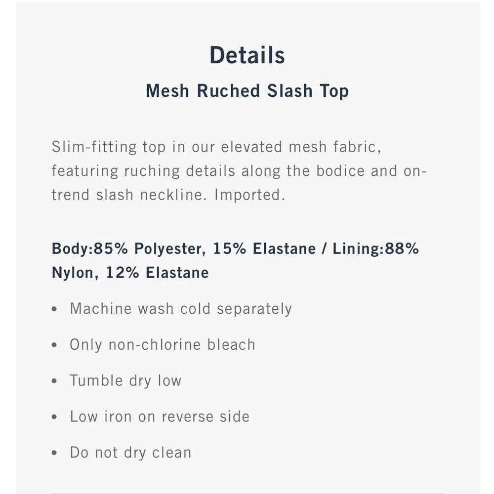 Abercrombie Mesh Ruched Slash Top - Picture 2 of 2